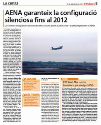 Artículo publicado en el diario municipal de Gavà EL BRUGUERS el 20 de septiembre de 2007 sobre el mantenimiento de las pistas segregadas hasta el año 2012